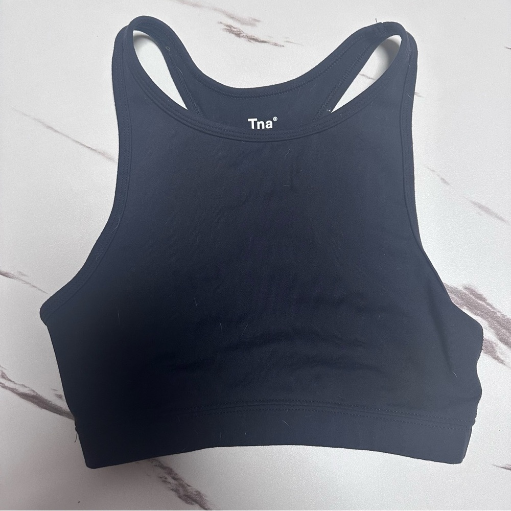 Aritzia TNA Bralette XXS black Bralette Athletic Workout Cut Out Back High Front